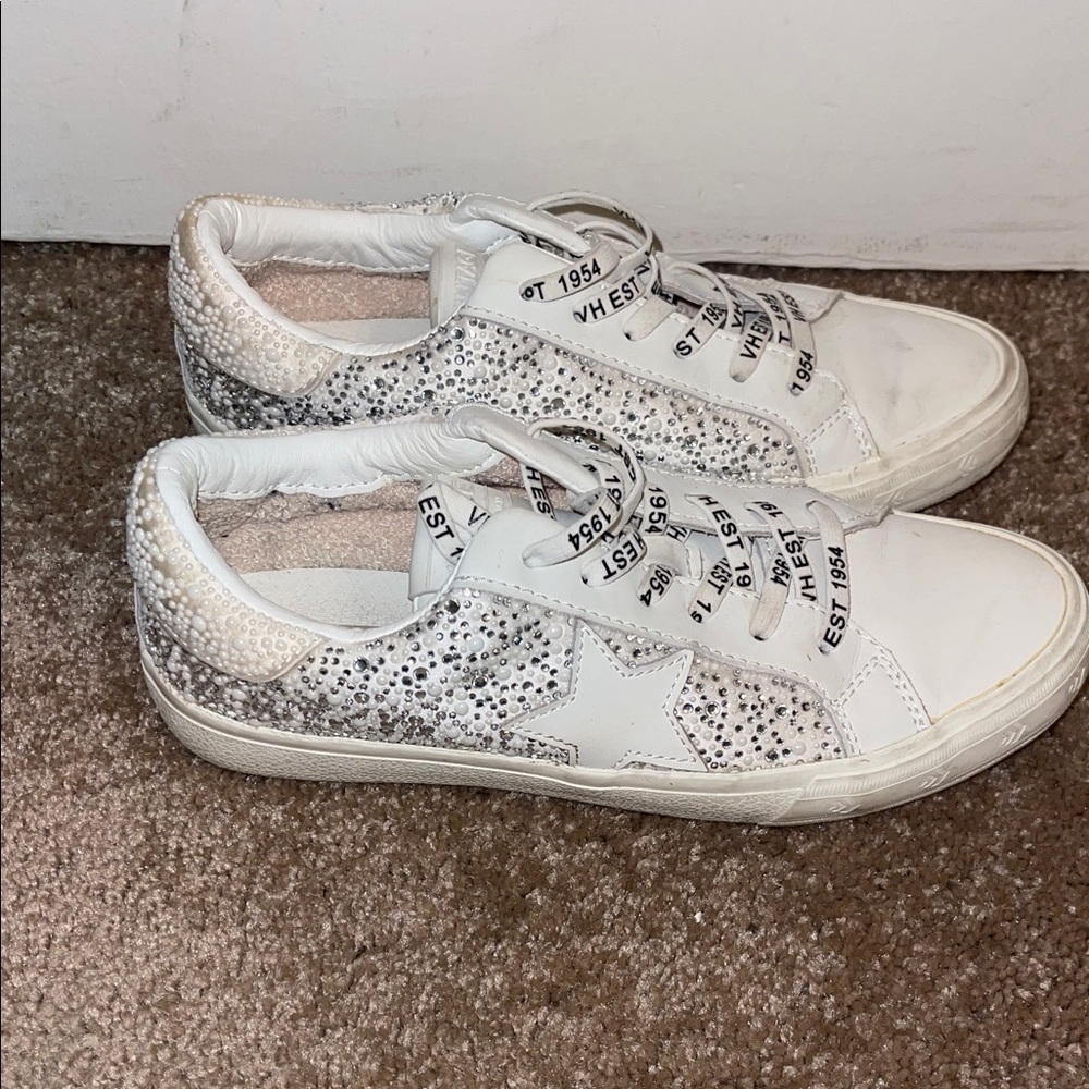 White and Silver Women's Sneakers